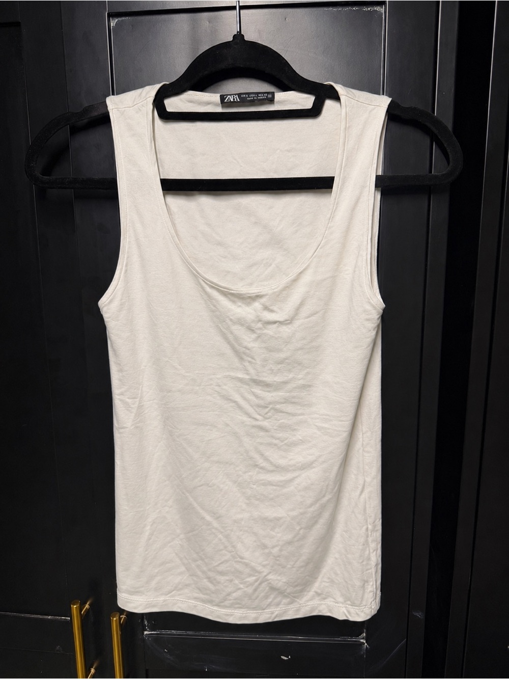 Zara Cream Scoop Neck Tank Top